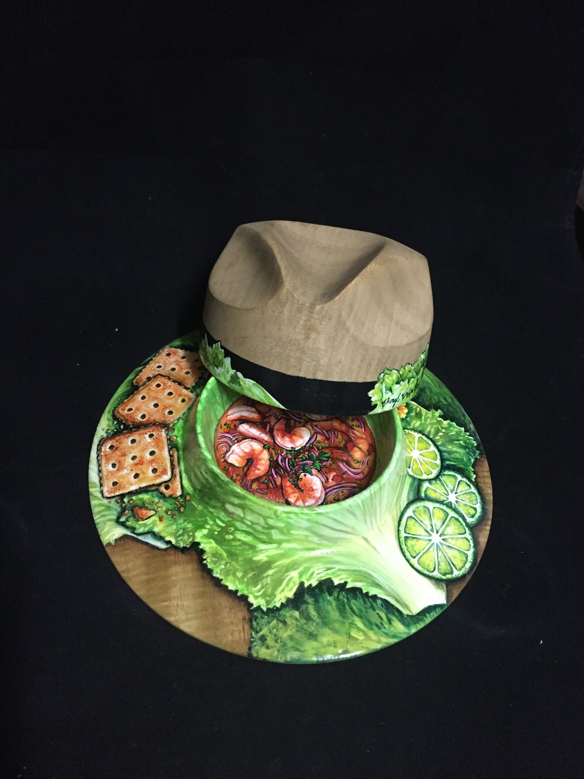 Sombrero pintado por Cheryl Coffre