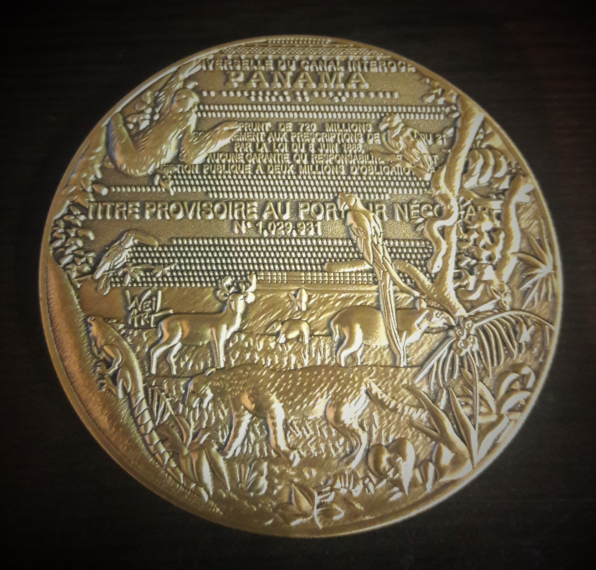Medalla Weil Art. Homenaje a la fauna - Migraciones humanas
