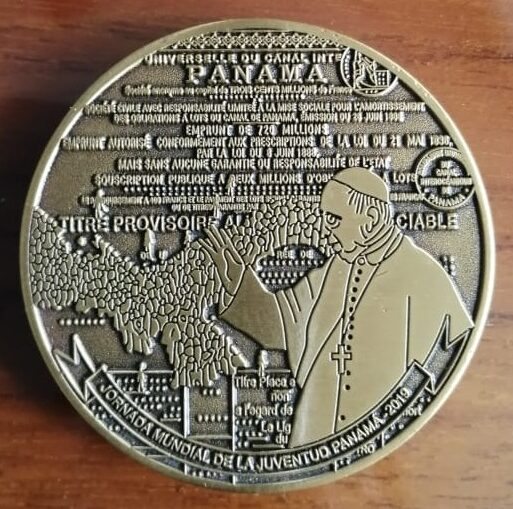 Medalla Weil Art. Visita del papa a Panama - Panama. punto de encuentro para la paz